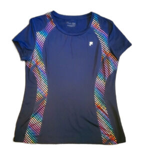 Fila Soccer Jersey Double Rainbow Geometric Stripes Sleek Colorful Large LGBTQ